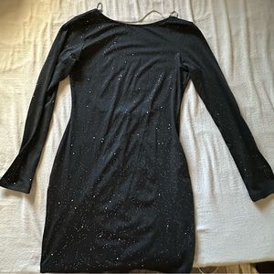 Black open back dress